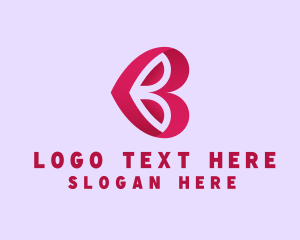 Letter B - Dating App Heart Letter B logo design