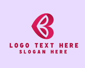 Giving - Dating App Heart Letter B logo design