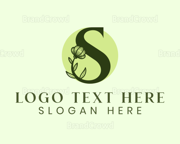 Flower Leaves Letter S Logo