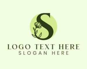 Floral - Flower Leaves Letter S logo design