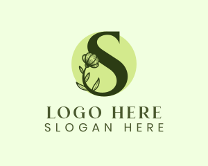 Luxe - Flower Leaves Letter S logo design