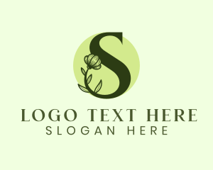 Flower Leaves Letter S Logo