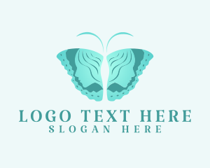 Silhouette - Butterfly Woman Influencer logo design