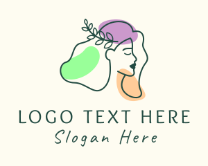 Pretty - Wreath Woman Makeup logo design