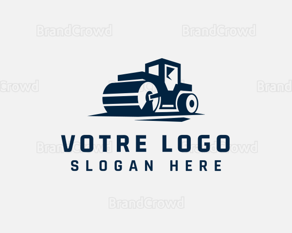 Road Roller Construction Equipment Logo