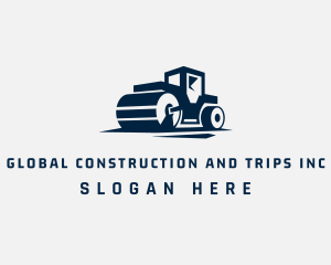 Road Roller Construction Equipment Logo