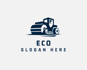 Heavy Equipment - Road Roller Construction Equipment logo design