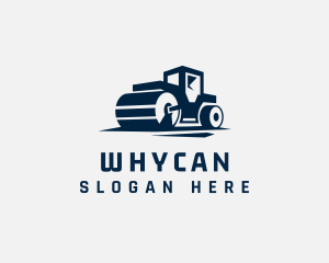 Steamroller - Road Roller Construction Equipment logo design