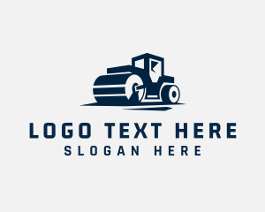 Steamroller - Road Roller Construction Equipment logo design