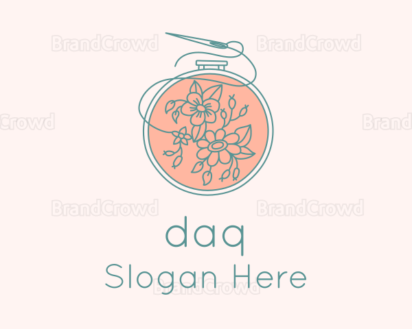 Floral Embroidery Craft Logo