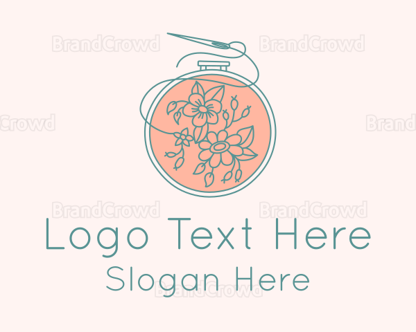 Floral Embroidery Craft Logo