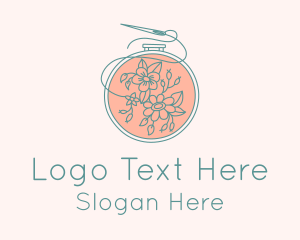 Fabric - Floral Embroidery Craft logo design