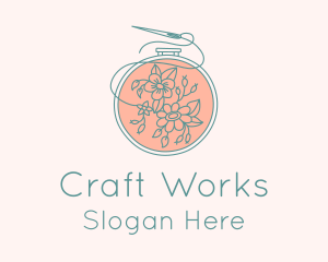 Floral Embroidery Craft  logo design