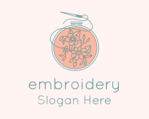 Floral Embroidery Craft  logo design