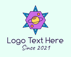 Planet - Saturn Planet Astrology logo design