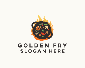 Fry - Wok Flame Restaurant logo design