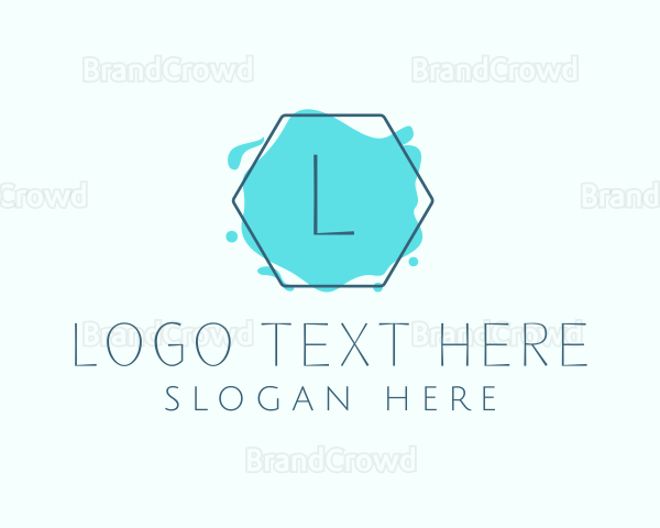 Hexagon Watercolor Splash Boutique Logo