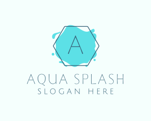 Hexagon Watercolor Splash Boutique logo design