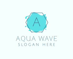 Hexagon Watercolor Splash Boutique logo design