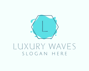 Hexagon Watercolor Splash Boutique logo design