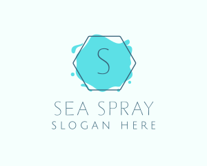 Hexagon Watercolor Splash Boutique logo design