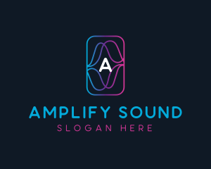 Audio Tech Sound Waves logo design