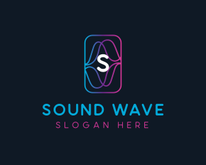 Audio Tech Sound Waves logo design