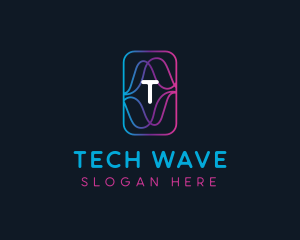 Audio Tech Sound Waves logo design