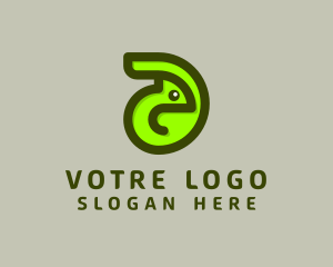 Green Chameleon Letter D Logo
