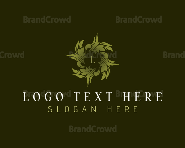 Natural Leaf Wreath Logo