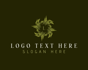 Leaf - Natural Leaf Wreath logo design