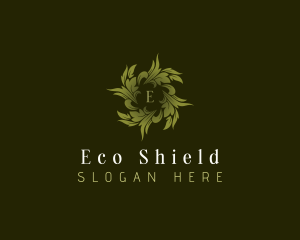 Natural Leaf Wreath logo design