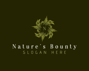 Natural Leaf Wreath logo design