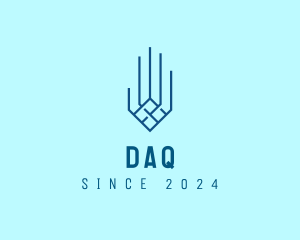 Blue Digital Hand  Logo