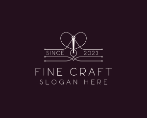 Heart Needle Seamstress logo design