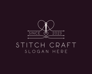 Seamstress - Heart Needle Seamstress logo design