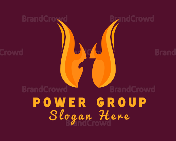 Flaming Phoenix Bird Logo