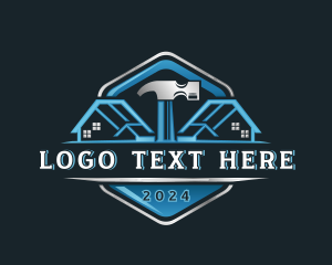 Laborer - Remodeling Roof Hammer logo design