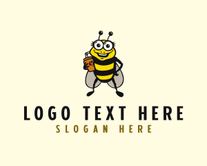 Quencher - Bee Juice Drink logo design
