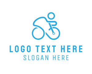 Blue Bicycle - Bicycle Bike Cyclist logo design