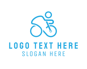 Blue And White - Blue Cyclist logo design