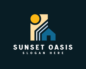 Geometric House Roofing logo design