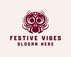 Festive Skull Apparel logo design