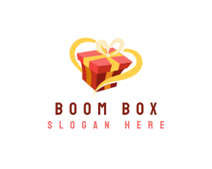 Gift Box Ribbon logo design