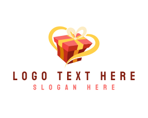 Gift Shop - Gift Box Ribbon logo design