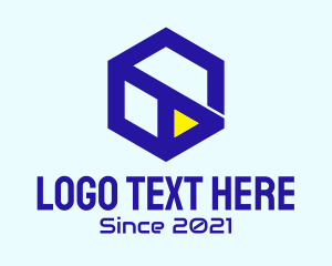 Play Button - Cube Tech Startup logo design