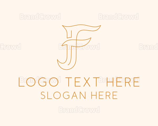 Business Calligraphy Letter F Logo