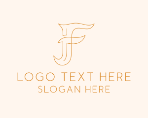 Monoline - Business Calligraphy Letter F logo design