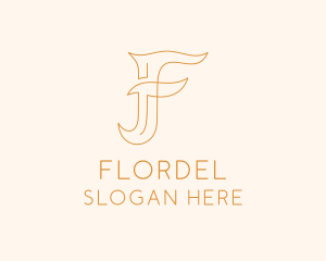 Business Calligraphy Letter F logo design