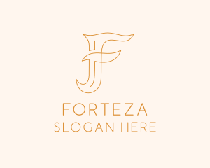 Business Calligraphy Letter F logo design